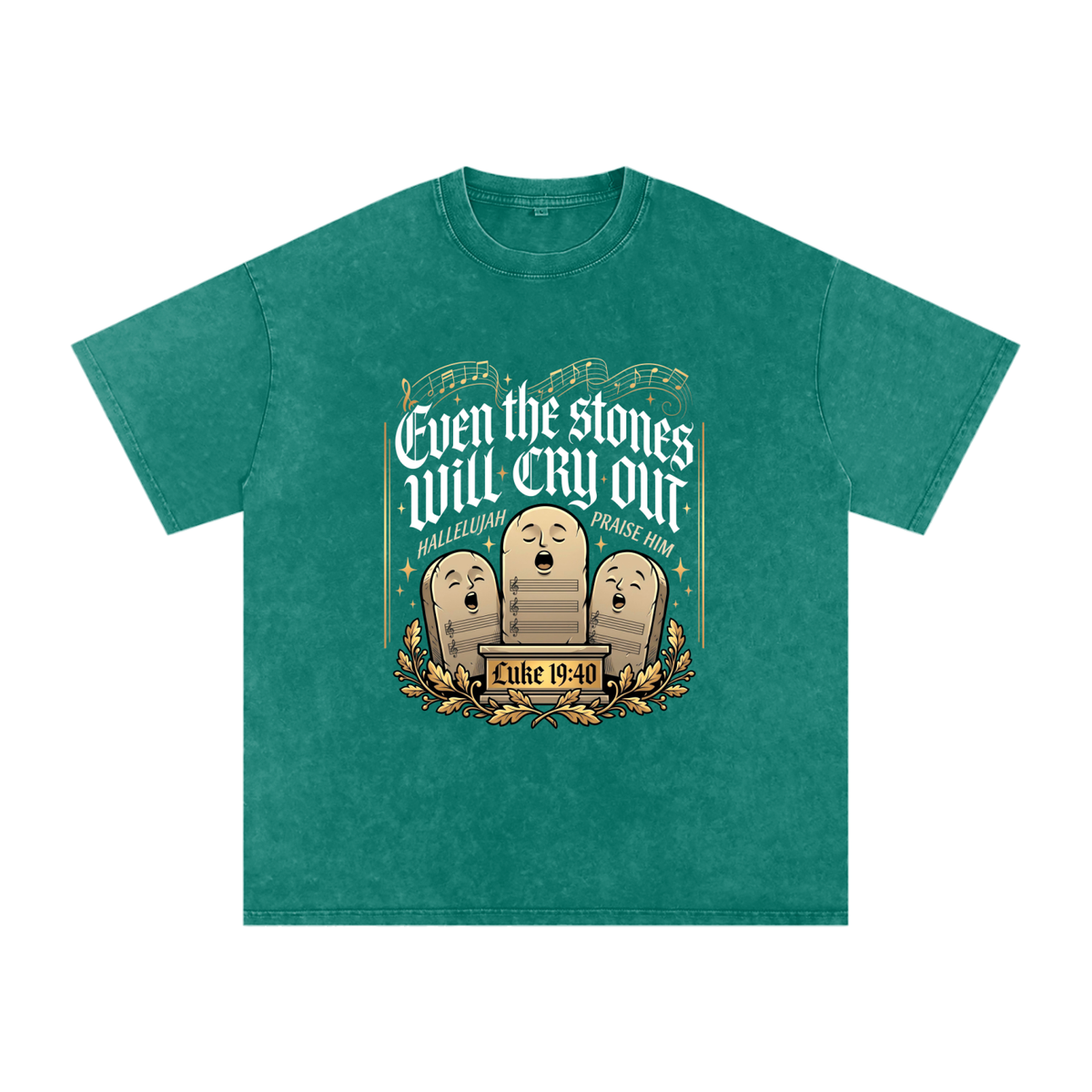 Stones Snow Washed Oversized Cotton T-Shirt