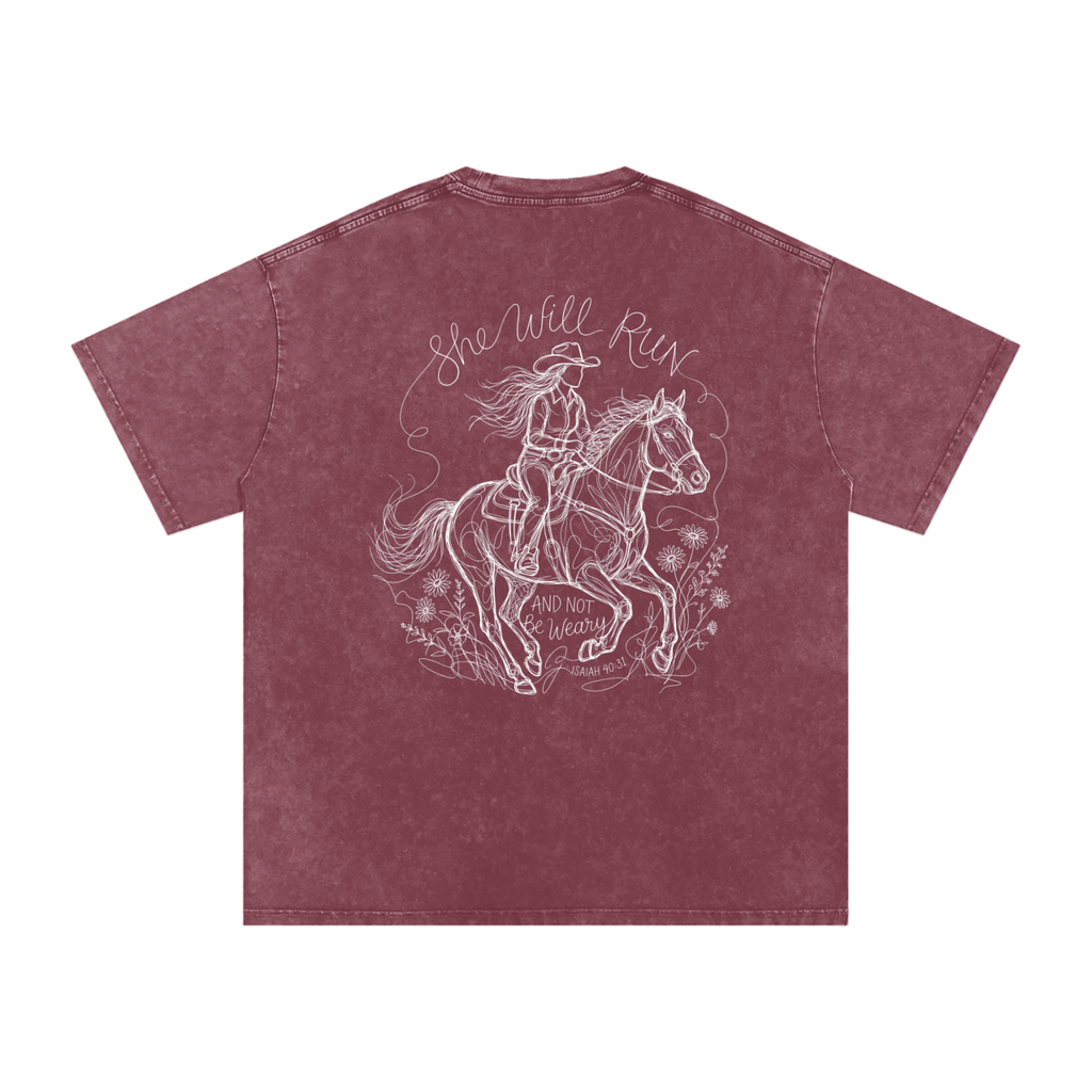 She will run Snow Washed Oversized Cotton T-Shirt