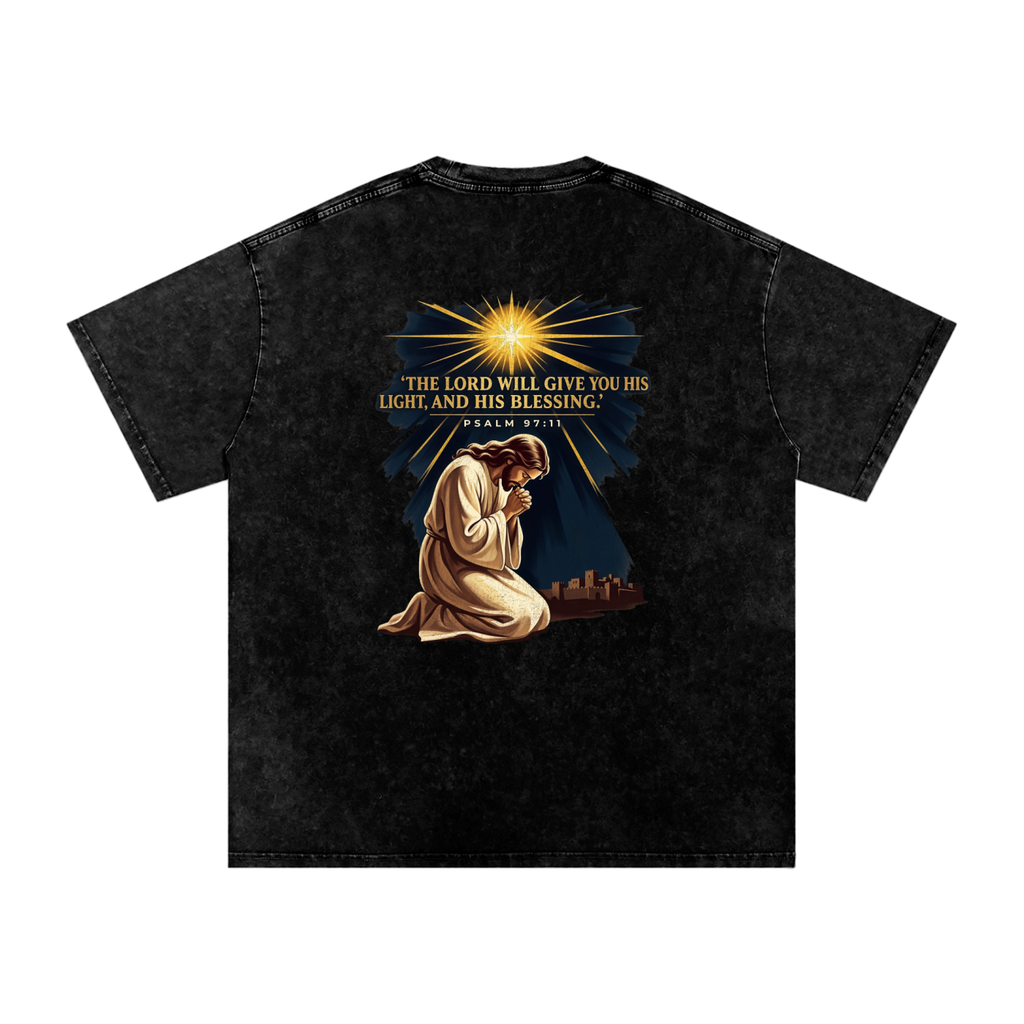 Blessings Snow Washed Oversized Cotton T-Shirt