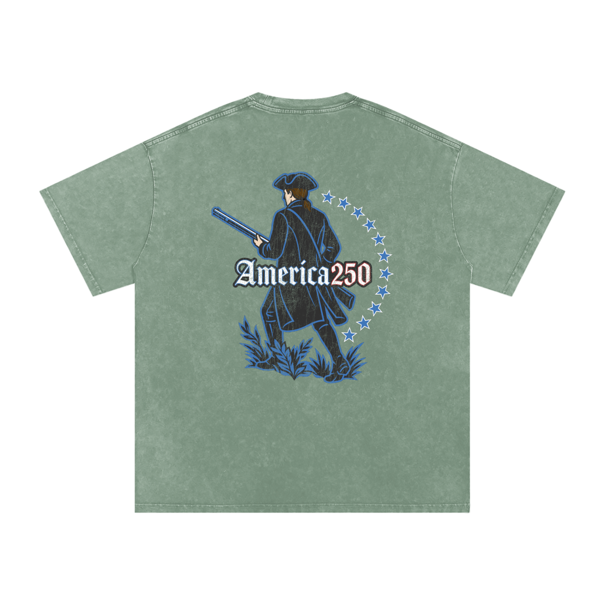 America Snow Washed Oversized Cotton T-Shirt