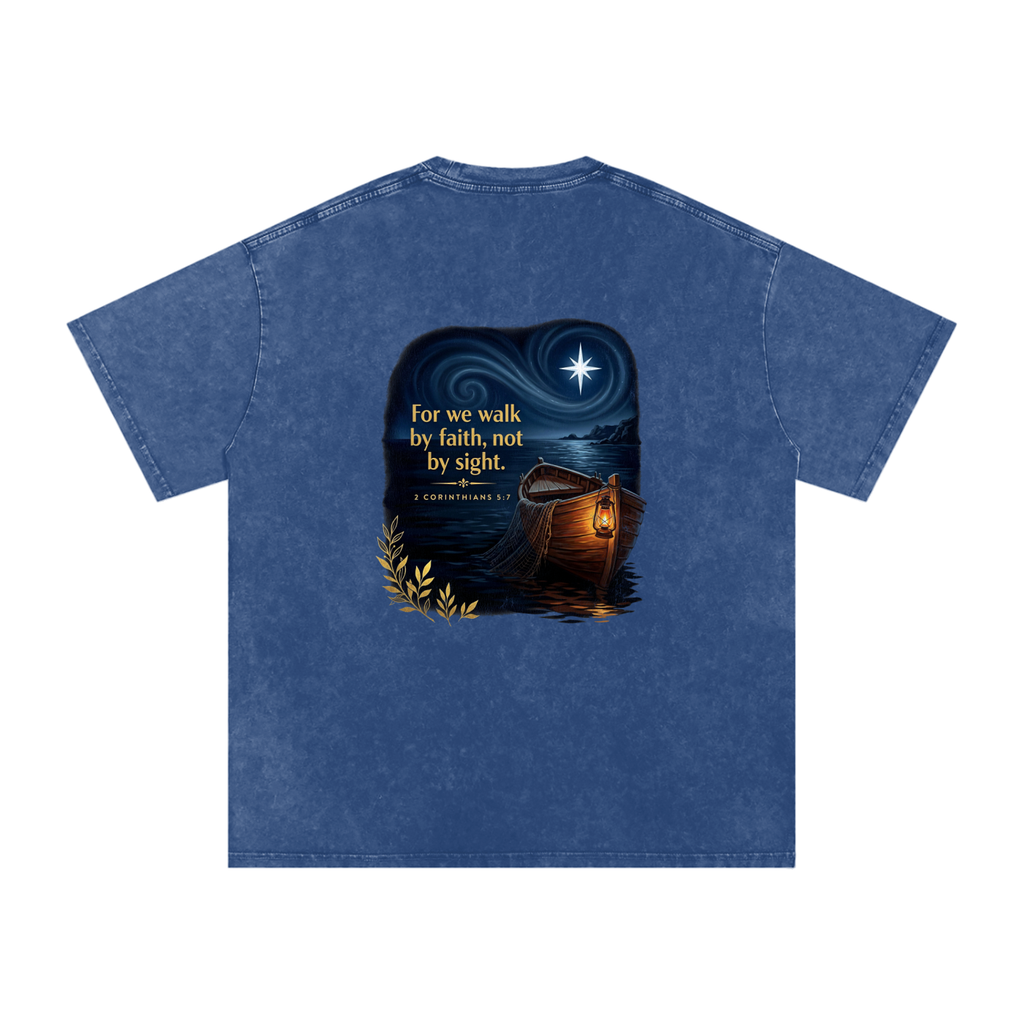 Walk by Faith Snow Washed Oversized Cotton T-Shirt