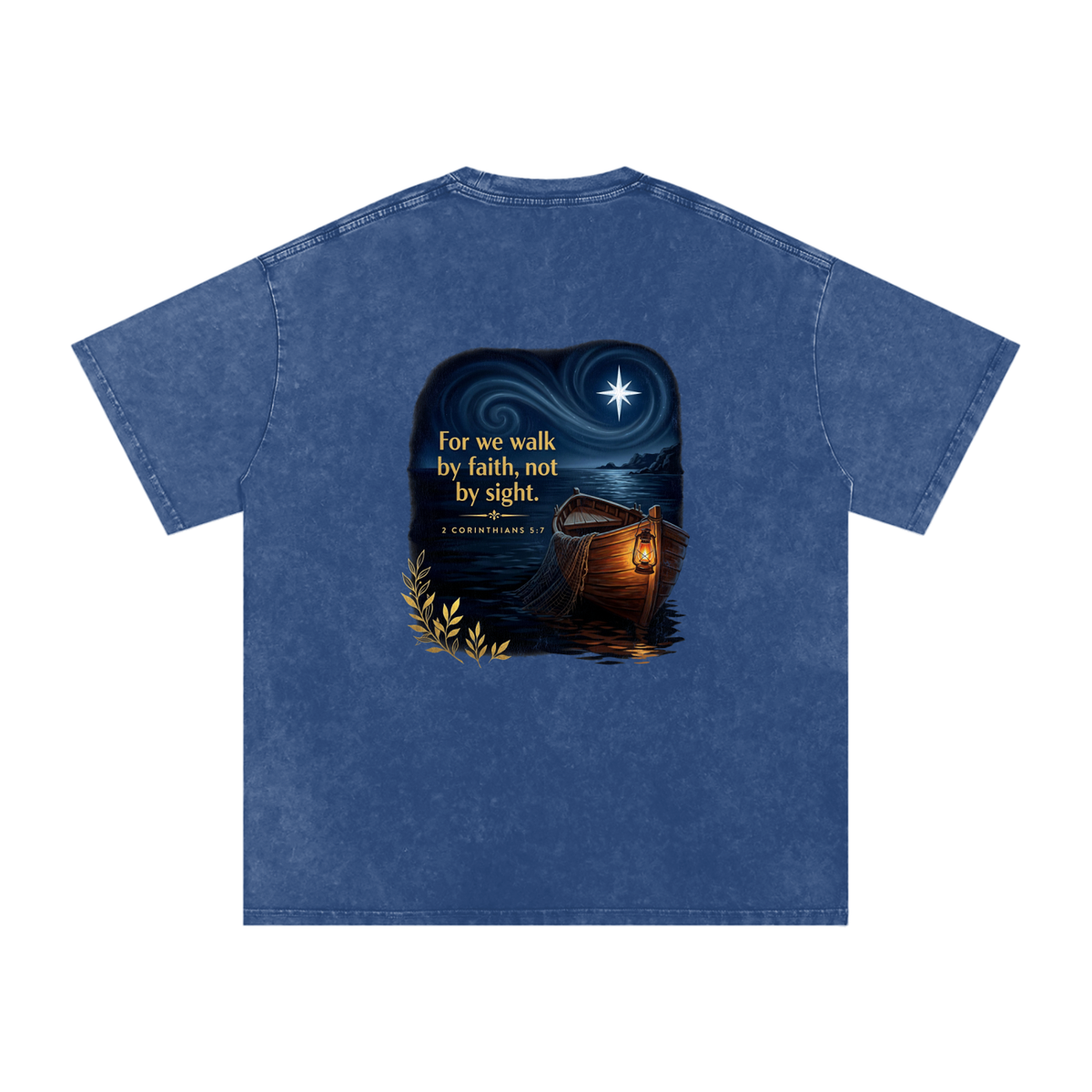 Walk by Faith Snow Washed Oversized Cotton T-Shirt