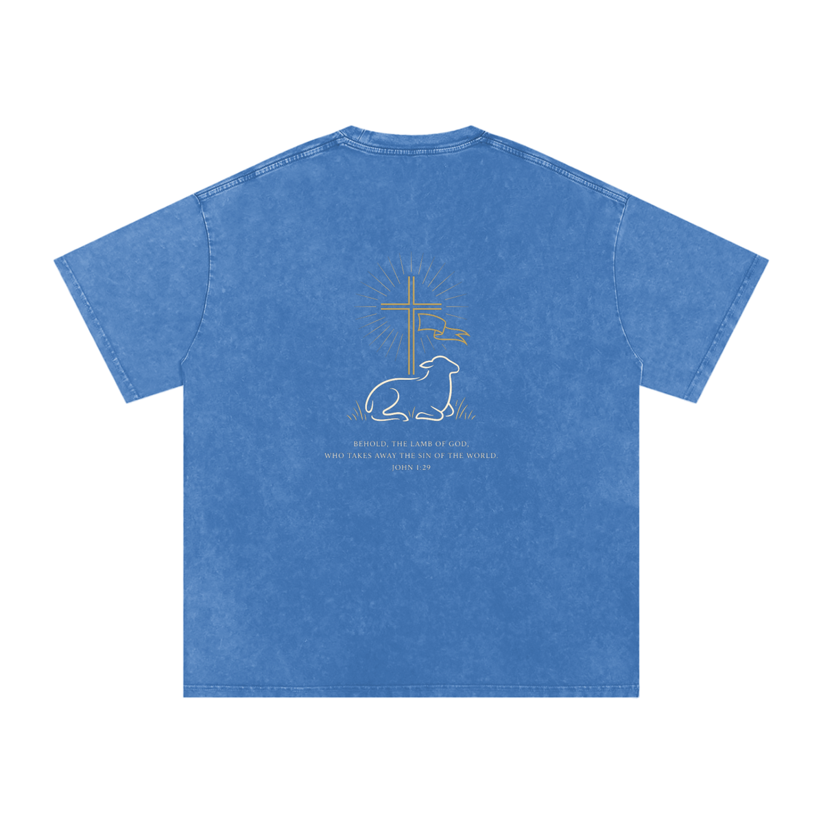 Lamb Snow Washed Oversized Cotton T-Shirt