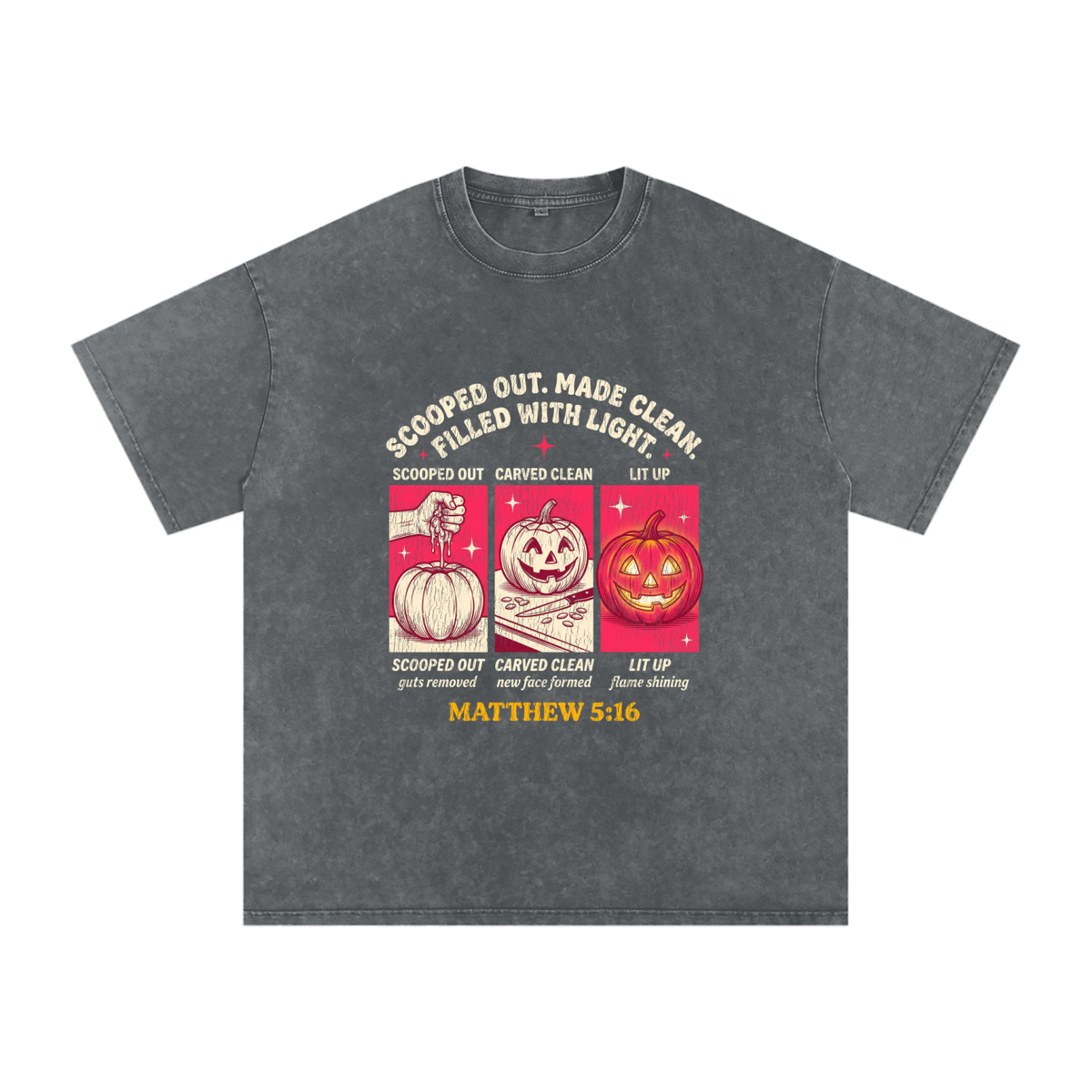 Scooped  out Snow Washed Oversized Cotton T-Shirt