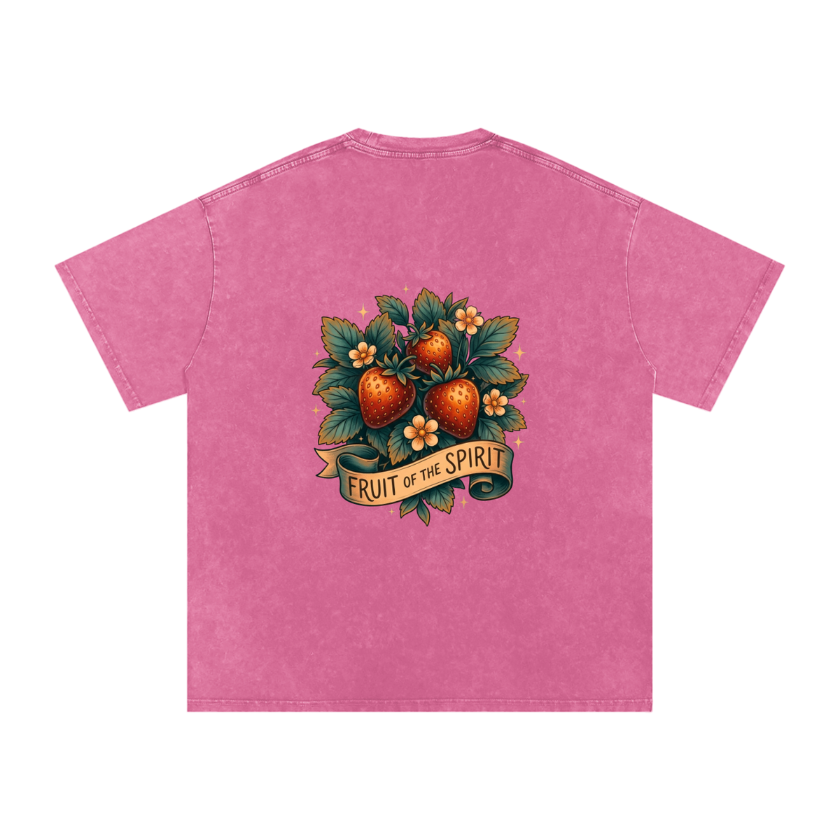 Fruit of the Spirt Snow Washed Oversized Cotton T-Shirt