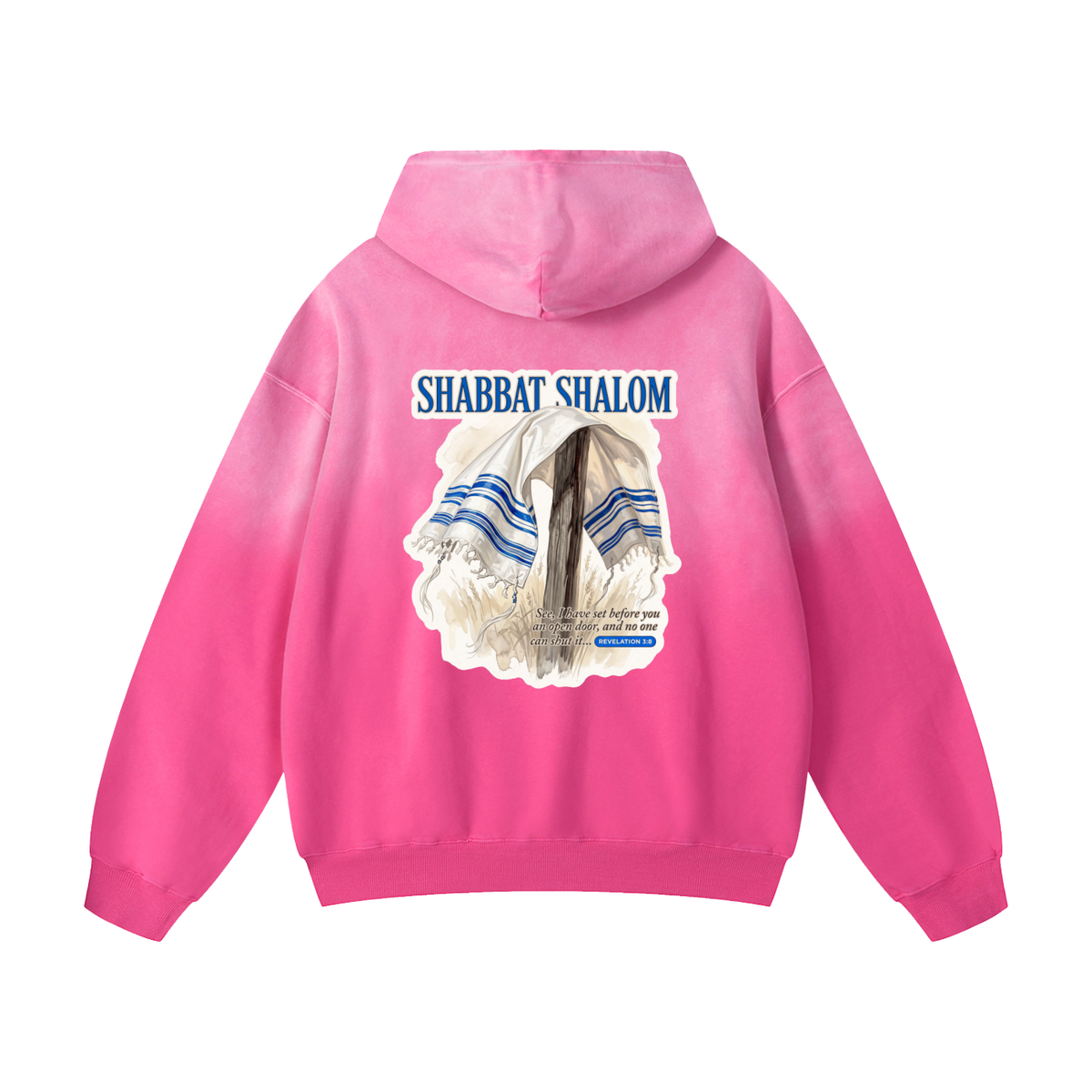 Shabbat Shalom Heavyweight Sunfade Oversized Hoodie