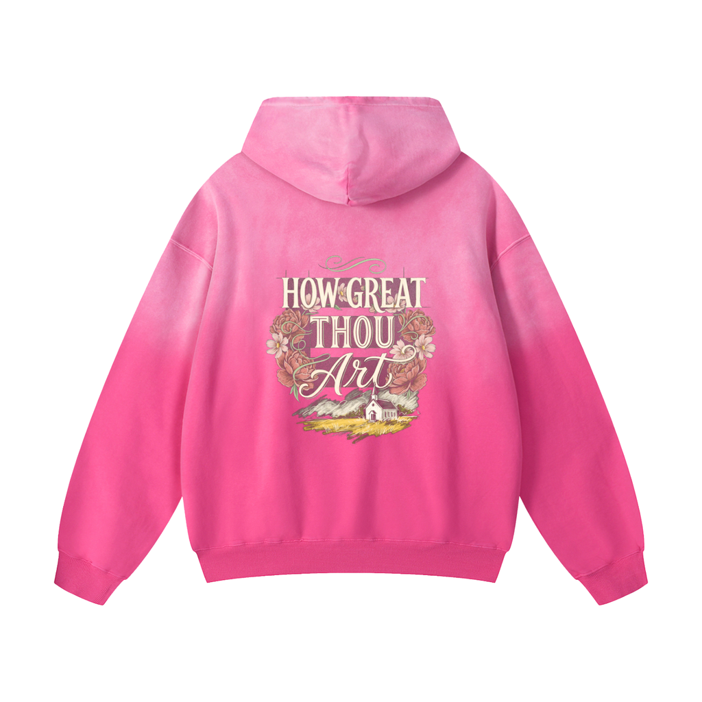 How Great Thou Art - Heavyweight Sunfade Oversized Hoodie -