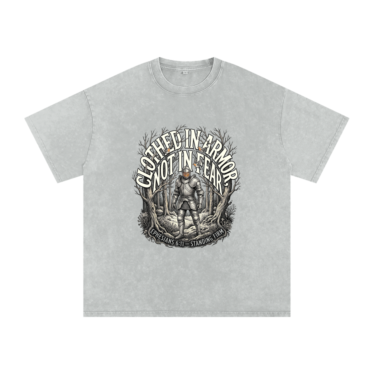 Knight Snow Washed Oversized Cotton T-Shirt