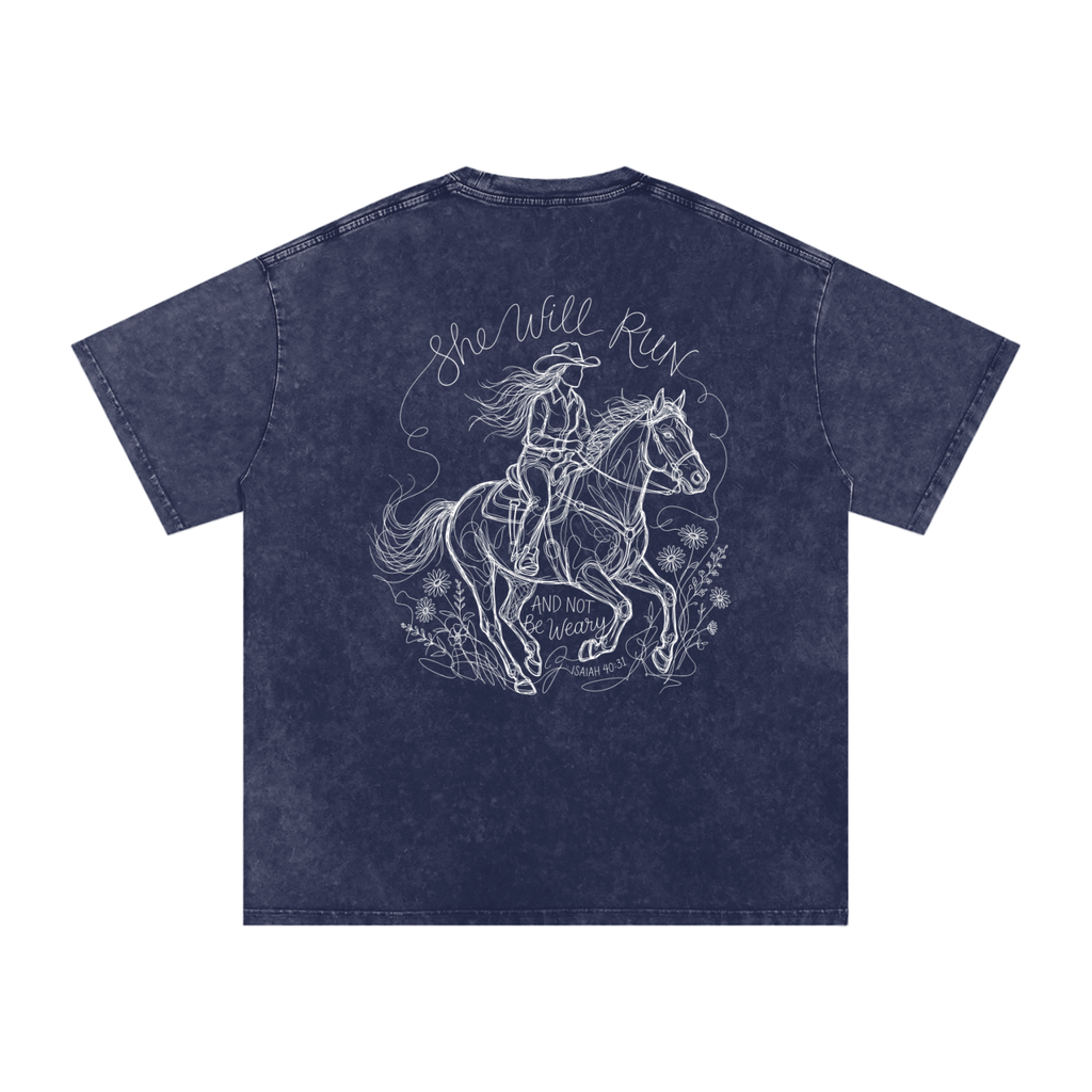 She will run Snow Washed Oversized Cotton T-Shirt