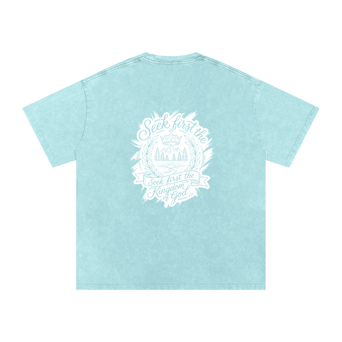 Seek first Snow Washed Oversized Cotton T-Shirt