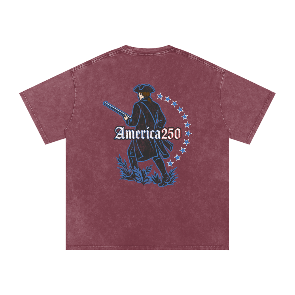 America Snow Washed Oversized Cotton T-Shirt