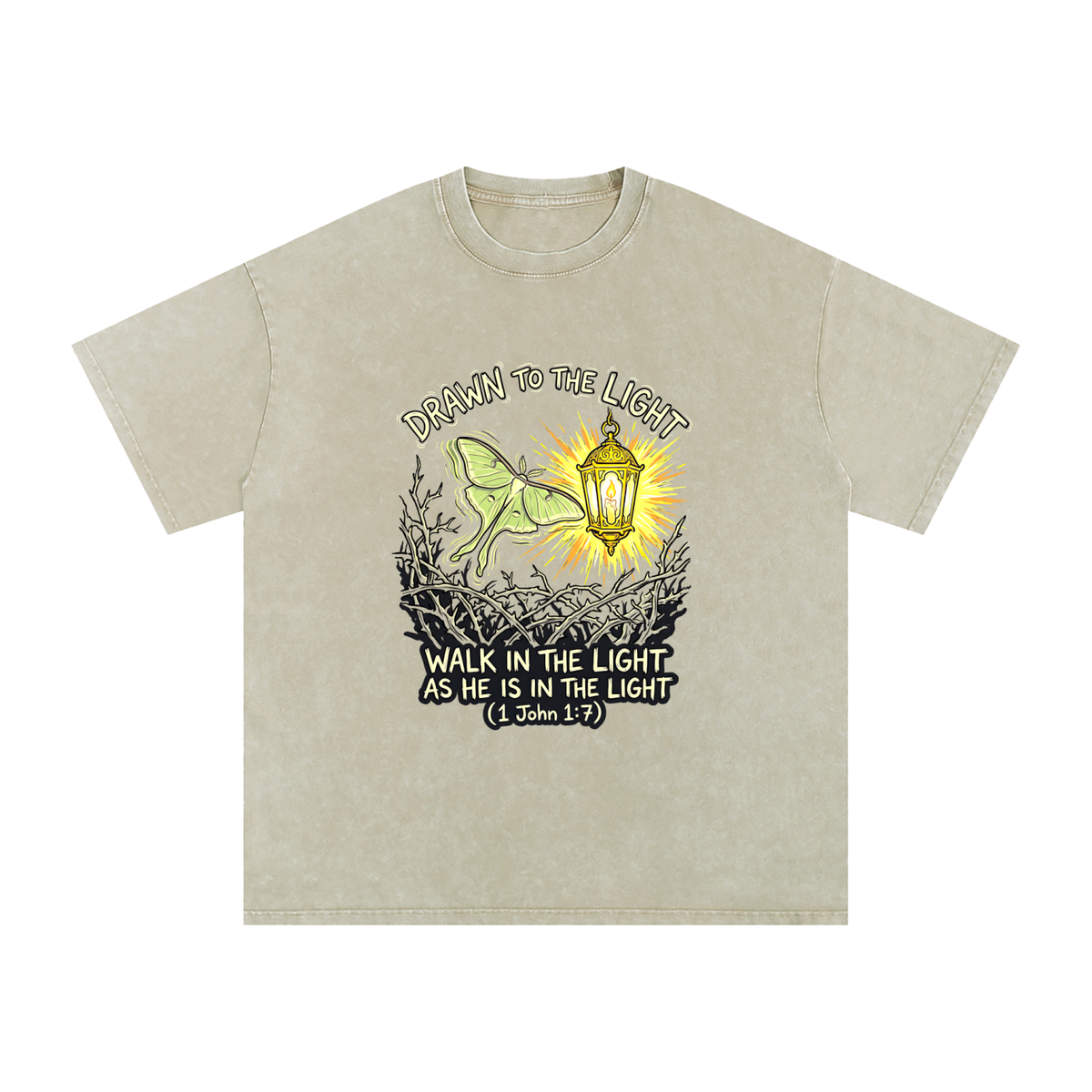 Moth Snow Washed Oversized Cotton T-Shirt