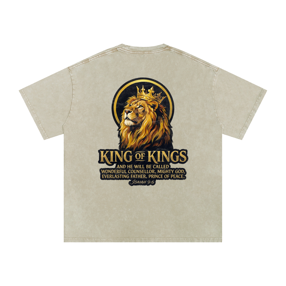King of Kings Snow Washed Oversized Cotton T-Shirt