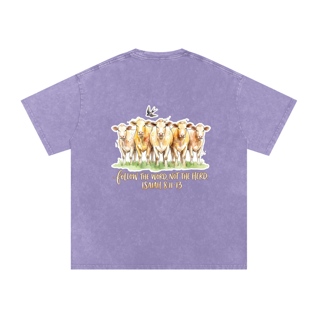 Don't fallow the heard Snow Washed Oversized Cotton T-Shirt